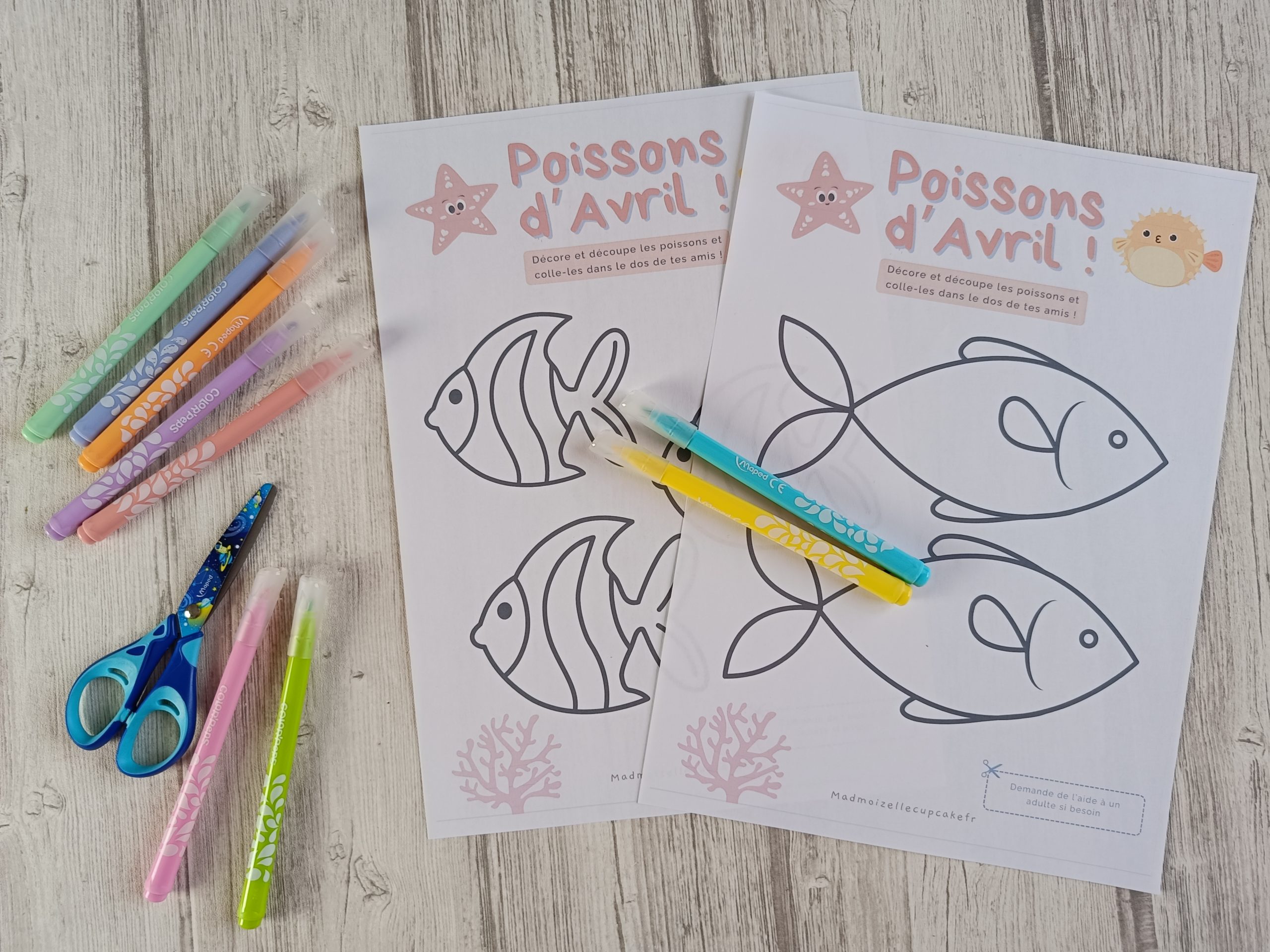 poissons d'avril à colorier 