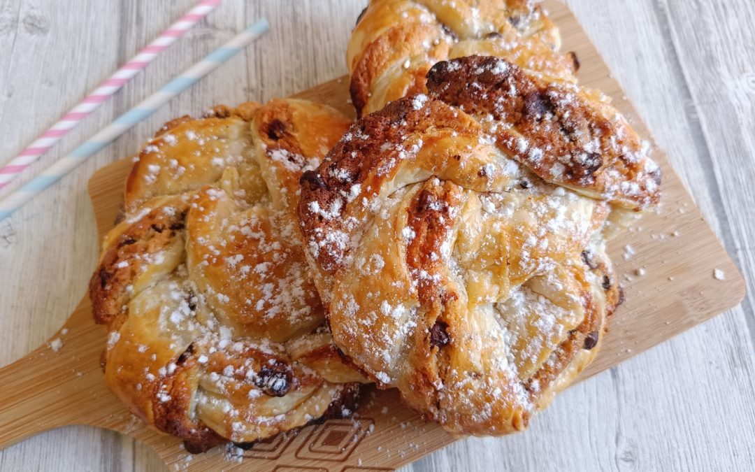 Recette de Roulés à la Frangipane et aux pépites de Chocolat